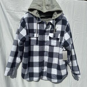 United States Naval Academy 
Navy and White Plaid Jacket with Gray Hood